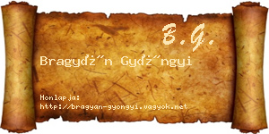 Bragyán Gyöngyi névjegykártya